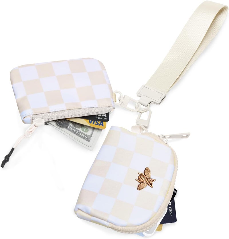 COOLANS Mini Wristlet Wallets Dual Pouch,Around Wristlet Handbag Wallet for Women Zip Cards Holder,Wristlet Bracelet Purse - Image 4